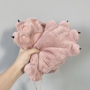 Gants Nouveauté d'Hiver pour Femme en Fausse Fourrure avec Logo Patte Brodée Gants d'Hiver Confortables à Doigts Complets Motif Animal de Dessin Animé - Product Image 4