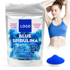 Poudre instantanée de spiruline bleue, extrait biologique, végétalien, sans gluten, complément alimentaire, étiquette privée, emballage personnalisé - Product Image 1