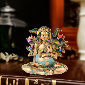 Estatua de la <span class=keywords><strong>Madre</strong></span> Tierra Gaia 2024, Nuevas Manualidades de Resina, Adornos BCA42, Diosa de la Tierra con Mariposa para Decoración del Hogar - Product Image 1