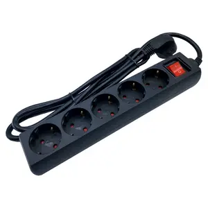 OSWELL 5 Way European Extension Power Cord Sockets Extension Board with Switch Extension Lead power strip