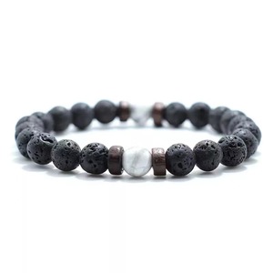 Yiwu Daicy Vintage Lavast ein Armband 8MM Vulkans tein Perlen Armband Spirituelle Heilung Yoga Armband für Männer - Product Image 2