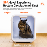 Séchoir intelligent pour animaux de compagnie en plastique, grande capacité 62L, séchage rapide 1000W, entièrement automatique, silencieux, avec circulation d'air par le bas pour chats et chiens