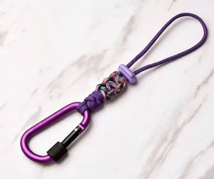 Correa para Llaves de Paracord Tejida a Mano con Mosquetón de Aluminio para Escalada al Aire Libre, Accesorio Antipérdida - Product Image 3