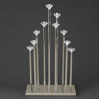 Support de lumière en alliage d'aluminium de luxe pour décoration d'allée de mariage et d'événements, modèle D26182 argent/or