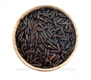 Riz noir biologique à grains entiers sur fond en bois rustique avec cuillère en bois, provenant d'Orissa - Product Image 4