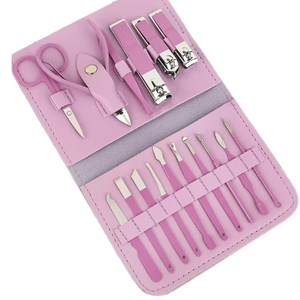 Ensemble de manucure et pédicure professionnel luxueux avec logo personnalisé, acier inoxydable, 5 en 1, coupe-ongles, coupe-cuticules, soin créatif - Product Image 1