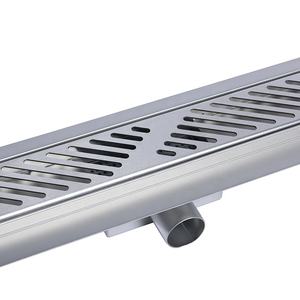 Nuevo estilo, tamaño personalizado, cuarto <span class=keywords><strong>de</strong></span> ducha <span class=keywords><strong>de</strong></span> Hotel, baño, desagüe <span class=keywords><strong>de</strong></span> suelo cepillado largo <span class=keywords><strong>de</strong></span> acero inoxidable con salida lateral - Product Image 6