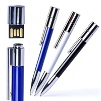 Clé USB publicitaire en métal avec logo personnalisé, style stylo bille, capacités 4 Go, 8 Go, 16 Go, 32 Go, 64 Go, 128 Go, USB 2.0, idéale comme cadeau