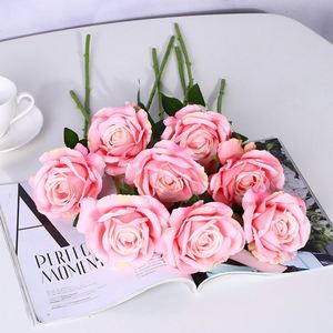 Ramo de Rosas Artificiales de Franela con Una Sola Cabeza para Bodas, Día de San Valentín y Decoración del Hogar 54*6*8 cm - Product Image 1