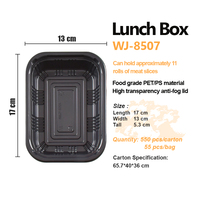 Boîte Bento jetable en PP, rectangulaire, épaisse, de qualité alimentaire, pour nouilles, sushis, repas à emporter, écologique, utilisable au micro-ondes