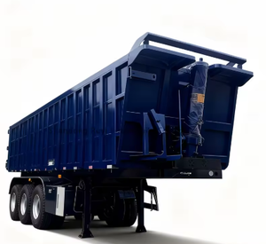 3 Axle 60Ton U-Shaped Rear Dump Semi <b>Trailer</b> Heavy Duty 30T-100T Steel Material - Product Image 3