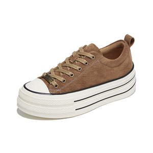 Chaussures Blanches de Luxe Haut de Gamme <span class=keywords><strong>pour</strong></span> Femme 2026 – Baskets Rétro Confortables à Lacets, Semelles Épaisses Rehaussantes, Style Sportif Printemps - Product Image 5