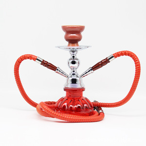 Cachimba de alta calidad, tamaño pequeño, tubos dobles, Egipto, clásico, Chicha, vidrio de humo, acero inoxidable, Shisha, cachimba para fumar - Product Image 6