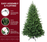 Arbre de Noël artificiel en métal géant extérieur et intérieur, PE dense, 6 pieds, 180cm