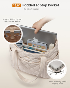 Borsa tote imbottita di lusso LOVEVOOK 2025, borsa a tracolla resistente, adatta a laptop da 15,6 pollici, per donna, elegante, per palestra, viaggi, lavoro. - Product Image 5