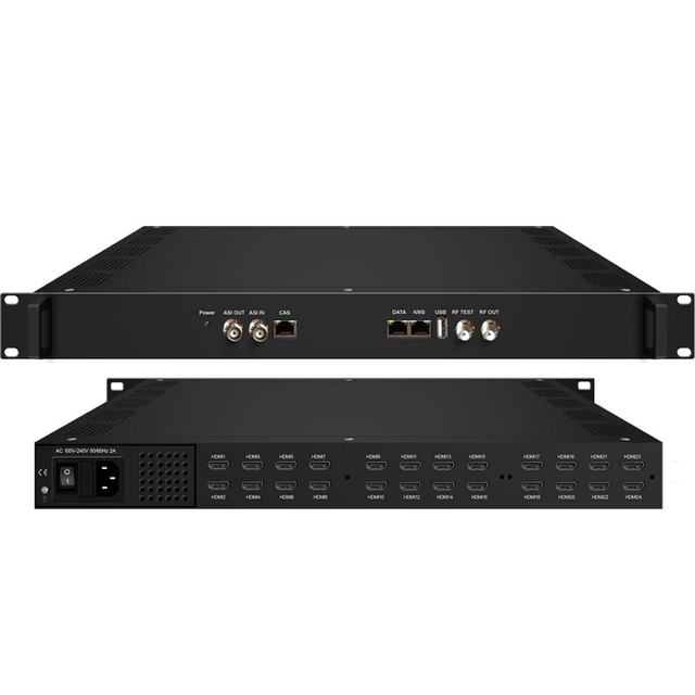 24 HD Encoder Modulator Head-end System DVB-C/DVB-T/ISDB-T RF Out Digital TV Encoder Modulator