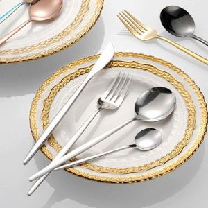 Portugal Stainless Steel Metal Bulk Catering Spoon Sets Matte Golden Plated Silverware Wedding Flatware Gold Cutlery Set - Product Image 2