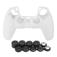 Coque de protection en silicone pour manette PS5 avec 8 capuchons de joystick, housse souple antidérapante pour PlayStation 5