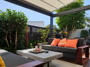 Pérgola Bioclimática <span class=keywords><strong>de</strong></span> PVC Resistente al Viento, Hecha a Medida <span class=keywords><strong>de</strong></span> Alta Calidad, Sweet Home |   Construcción robusta y montaje rápido para el patio trasero - Product Image 4