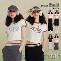 OEM T-shirt haut court personnalisé pour femmes 100% coton léger vierge Sexy T-shirts haut court de fitness pour femmes