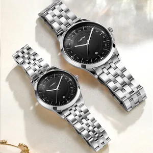Sinobi relógio de pulso, amantes s9842g 2022 de aço inoxidável quartzo saat minimalista relógios para casal relógio de pulso com logotipo personalizado