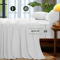 Ensemble de literie en percale de coton 100% de luxe Cloudland draps blancs pour lit double comprend du linge de lit de luxe 100% coton