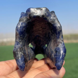 Crâne de dinosaure en sodalite naturelle de qualité supérieure, sculpté à la main, pierre de guérison en cristal pour la méditation Reiki, l'équilibre des chakras, la décoration intérieure et les cadeaux - Product Image 6