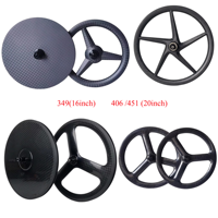 349 Roues de vélo en carbone Jeu de roues ultralégères de 16 pouces-Ingénierie de précision pour les vélos pliants Brompton et les navetteurs compacts