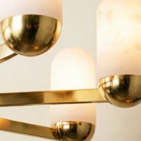 Lustre moderne de luxe en laiton, luminaire suspendu cylindrique en marbre alabastro pour salon, salle à manger, chambre, hôtel, décoration