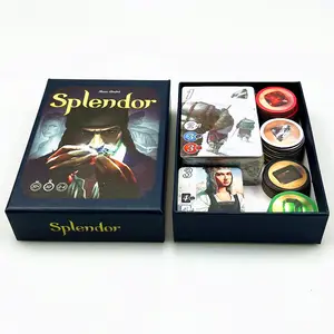 Juego de cartas de estrategia Splendor al por mayor, tarjeta rígida de alto lujo, fiesta familiar, impresión personalizada, juego de mesa de cartas más popular