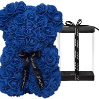 Saint Valentin Couple Anniversaire Cadeau Multi Couleur PE Rose Mousse Ours PVC Fleur Ours avec Boîte Cadeau Nouvel An Fête Décoration Ornement