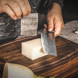 Hoogwaardig Santoku-messenset van roestvrij staal met houten handvat, ambidexter ontwerp, handgemaakt Japans koksmessen, geschikt voor snijden - Product Image 2