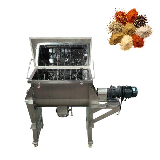 Stainless Steel Ribbon Mixer Machine Horizontal Dry Powder Blender With Custom Volume for Spice Flour Additive Mixing