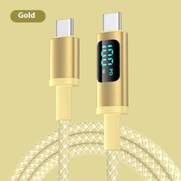 Cable PD de carga rápida Dual tipo C de 100W, chaqueta de nailon, datos de visualización para Apple 15, iPad, portátil, compatible con auriculares 5A para cámaras