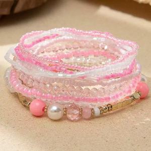 Bracelet extensible multicolore en perles superposables, accessoire de mode pour femme, à porter au quotidien - Product Image 6