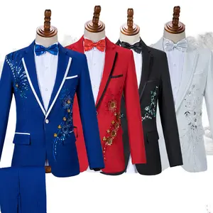 H-111 venda quente homens palco desempenho ternos discoteca cantor traje calças terno conjunto