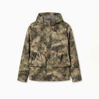 Veste de chasse légère à capuche pour homme, coupe-vent en nylon, fermeture éclair, manteau d'extérieur, doublure en toile ripstop camouflage, prix bas