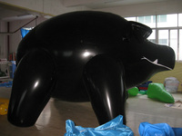 Modèle publicitaire de cochon gonflable en PVC noir Beile pour la décoration d'exposition en plein air