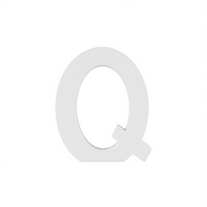 Lettera Q in Legno Bianca 3D Decorazione da Parete per Insegne e Arredamento Casa - Product Image 2