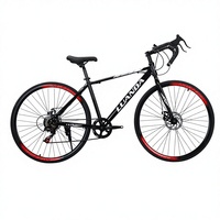 Vélo de course sur route unisexe 7 vitesses, cadre en acier, freins à disque, léger, personnalisable avec logo, idéal pour la ville – Meilleures ventes