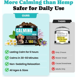 Friandises à Mâcher Apaisantes Anti-<span class=keywords><strong>Anxiété</strong></span> pour Chiens – Compléments Alimentaires Santé pour Animaux <span class=keywords><strong>de</strong></span> Compagnie à base <span class=keywords><strong>de</strong></span> Mélatonine, Camomille Bio et L-Théanine - Product Image 2