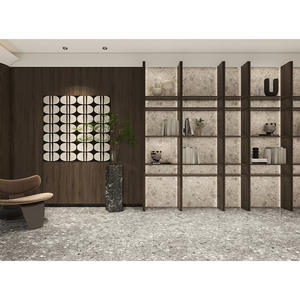 Panneau mural de <span class=keywords><strong>fond</strong></span> de meuble TV KAPOK en grain de jade finition pierre 3D placage de marbre panneau Mdf 18mm - Product Image 5