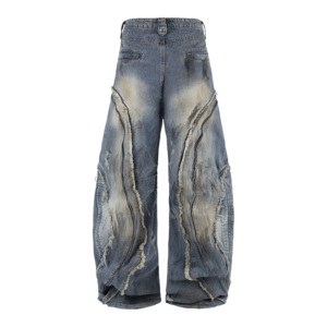 Jeans Retro Unisex al por Mayor para Hombre, Jeans de Cintura Alta Estilo Cargo, Jeans Desgastados Holgados, Jeans de Mezclilla Estilo Y2K - Product Image 3
