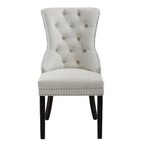 Chaises de salle à manger individuelles en velours capitonné blanc de luxe, style moderne et luxueux