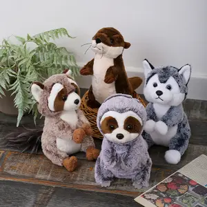 Otter Raccoon Husky Sloth Doll Rag Doll Lottery Plush Toy Doll New Cute Gift