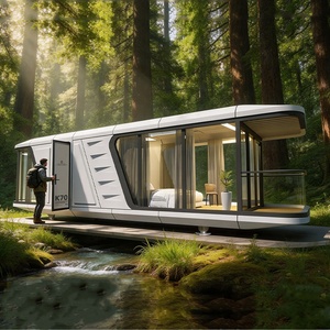 Capsule de camping préfabriquée en acier léger moderne, écologique, mobile, pour une séjour de luxe dans un cadre pittoresque - Product Image 6