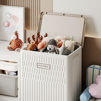 Caja de Almacenamiento Multiusos de Plástico WANUO, Caja de Almacenamiento para Muñecas, Caja de Almacenamiento Plegable para el Hogar con Ruedas para un Movimiento Flexible