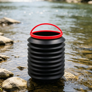 Folding Trash Can 4L <b>Collapsible</b> Round Car Garbage Can Hanging <b>Storage</b> For Vehicle Interior Use - Product Image 1