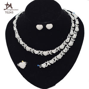 Perhiasan Set Wanita Lapis Emas 14K Berkualitas Tinggi T0245, Perhiasan Set Berlian XOXO Lapis Emas 14K - Product Image 2