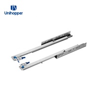Glissière de tiroir de cuisine à fermeture amortie à montage sous plan, extension complète, quincaillerie de meubles Unihopper
